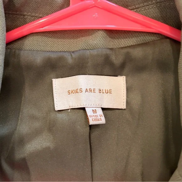 Skies are Blue Boyfriend Oversized blazer in Olive Green - Picture 4 of 5